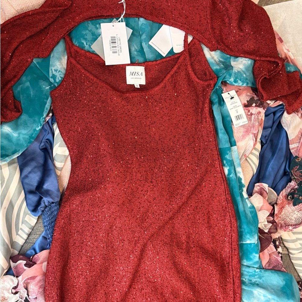 Sold**Misa Los Angeles Red lipstick 2 piece dress. New with tags.size small